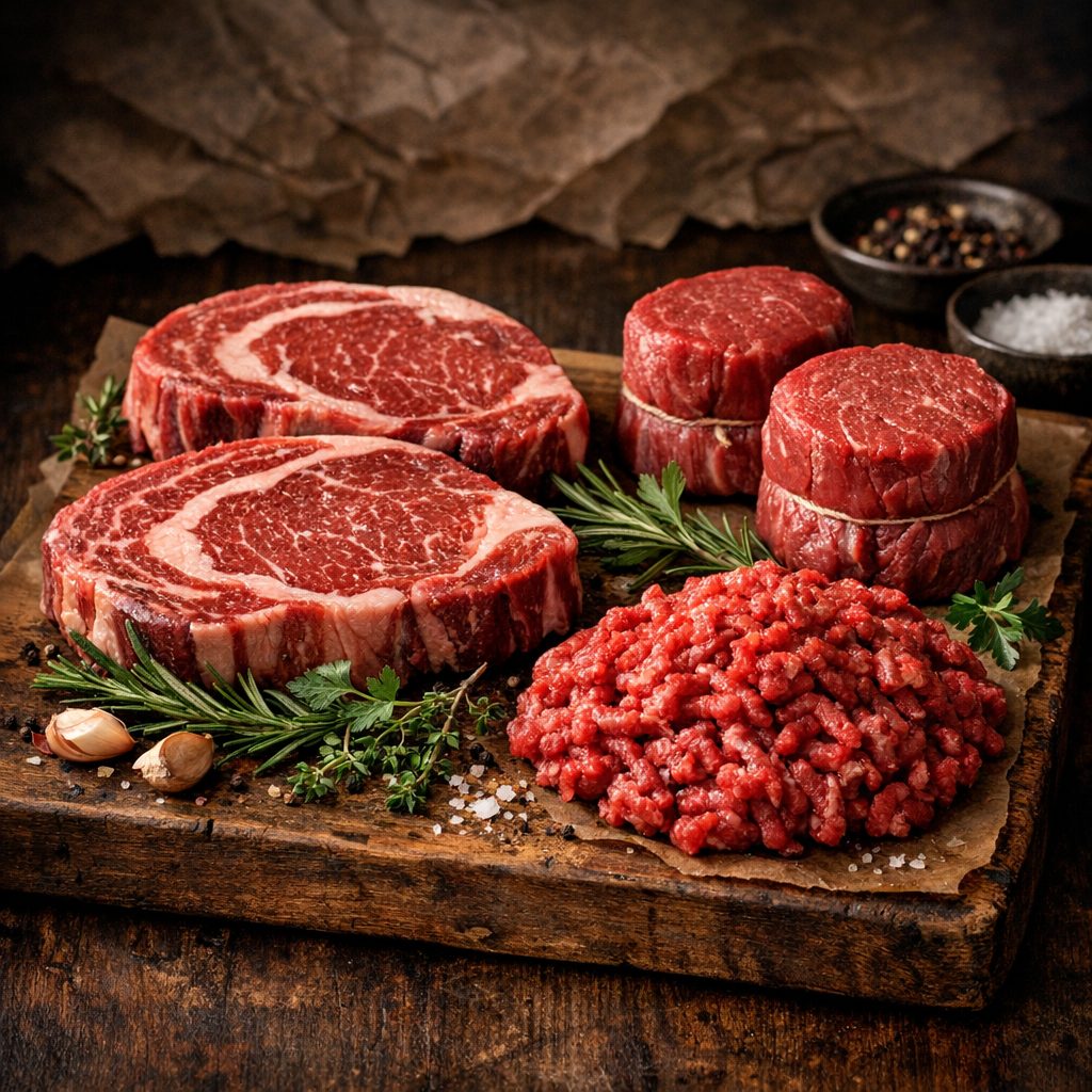 Premium grass-fed Highland beef cuts