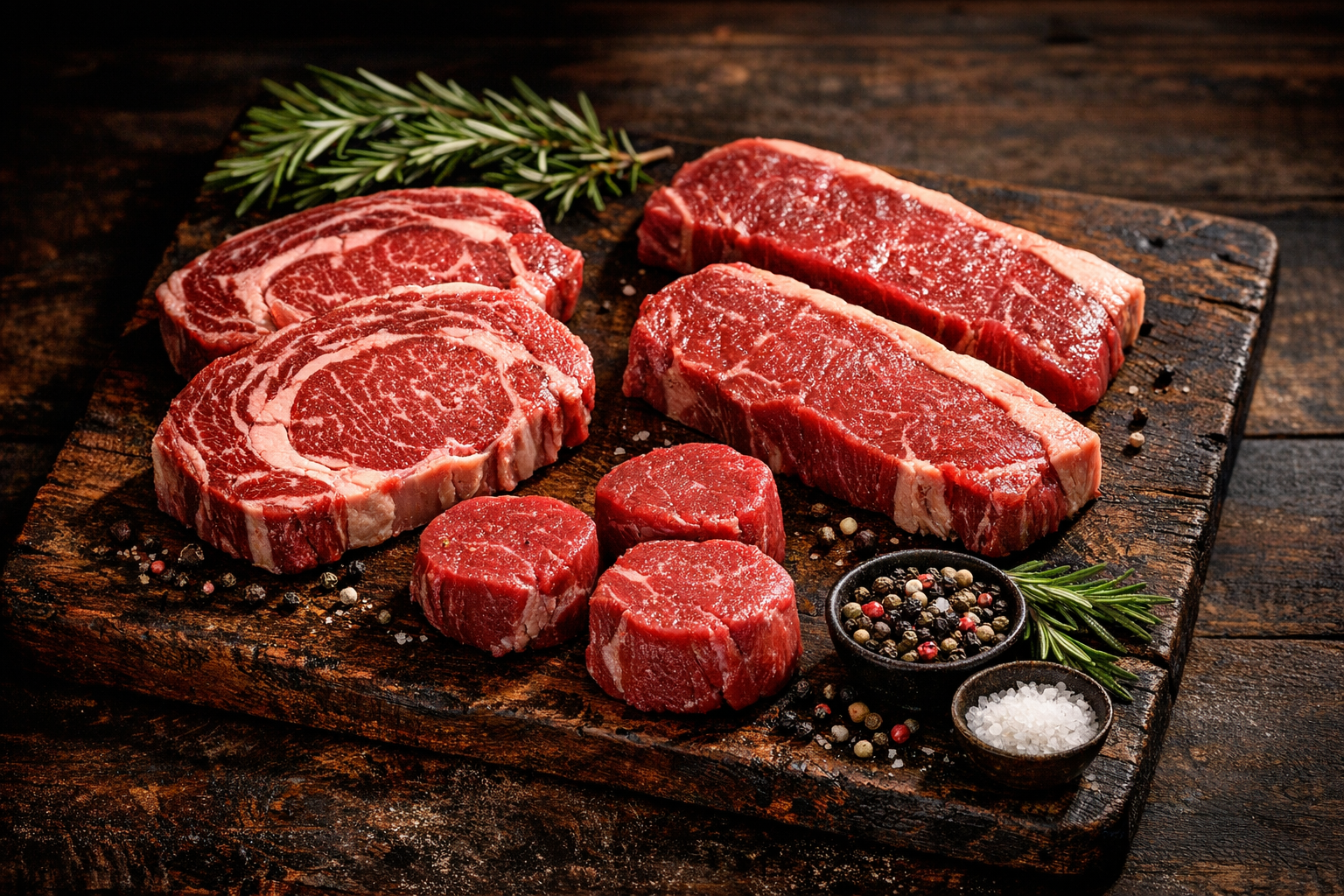 Grass-fed Highland beef cuts